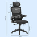 Cadeira de escritório, design ergonômico com suporte lombar independente, malha respirável e encosto de cabeça ajustável (Preto)