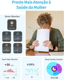 Smartwatch Relógio Inteligente, Tela HD de 1,83" Relógio Fitness com Alexa, 120 Esportes, Frequência Cardíaca e Monitoramento do Sono, IP68 à rova d'água, Compatível com Android iOS, 2 Pulseiras Preto