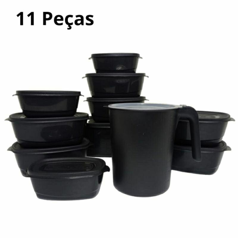 Kit Pote de Plástico e Jarra Vasilhas 11 Peças | Shopee Brasil